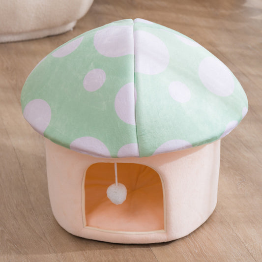 Magical Mushroom Haven: Removable & Washable Soft Pet Bed | PetAholic