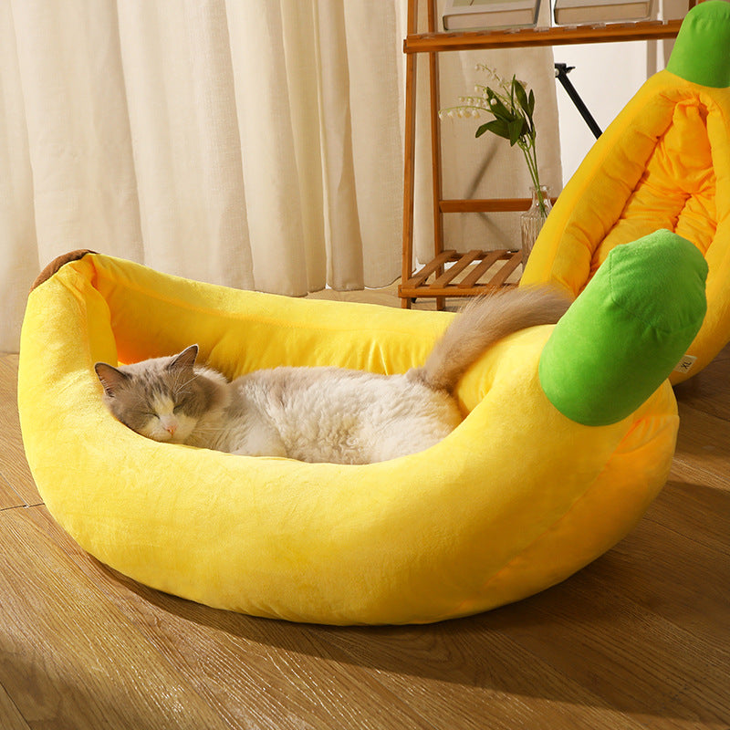 Banana Bunk: Comfy Pet Cushion Mat Nest for Cozy Naps