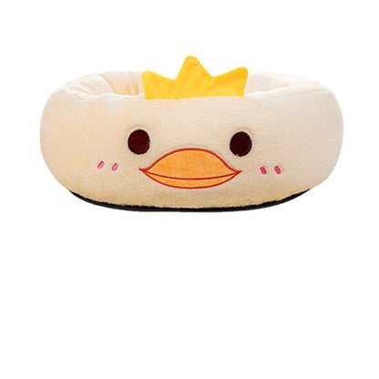 Embroidered Comfort: Four Seasons Universal Calming Donut Pet Bed