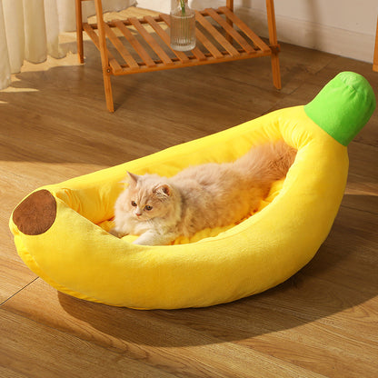 Banana Bunk: Comfy Pet Cushion Mat Nest for Cozy Naps