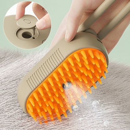 Electric Steamy Pet Brush - Cat and Dog Grooming, Massage, and Hair Removal Comb