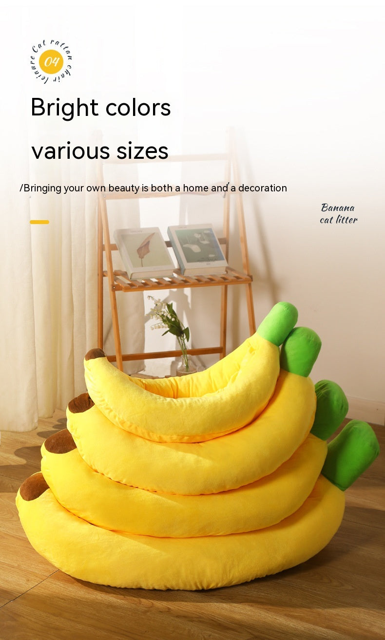 Banana Bunk: Comfy Pet Cushion Mat Nest for Cozy Naps