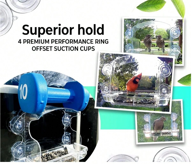 Crystal Clear Window Bird Feeder: Watch Birds Up Close with Unobstructed Views