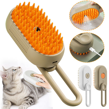 Electric Steamy Pet Brush - Cat and Dog Grooming, Massage, and Hair Removal Comb