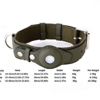 Airtag-Compatible Dog Collar Pet Leash for Medium and Large Dogs