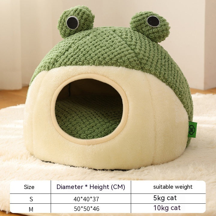 Frog-Shaped Pet Bed - Cozy Retreat for Your Beloved Companion