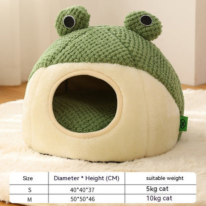 Frog-Shaped Pet Bed - Cozy Retreat for Your Beloved Companion