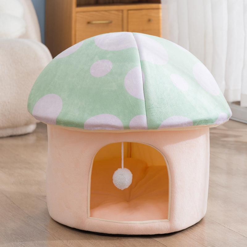 Magical Mushroom Haven: Removable & Washable Soft Pet Bed | PetAholic