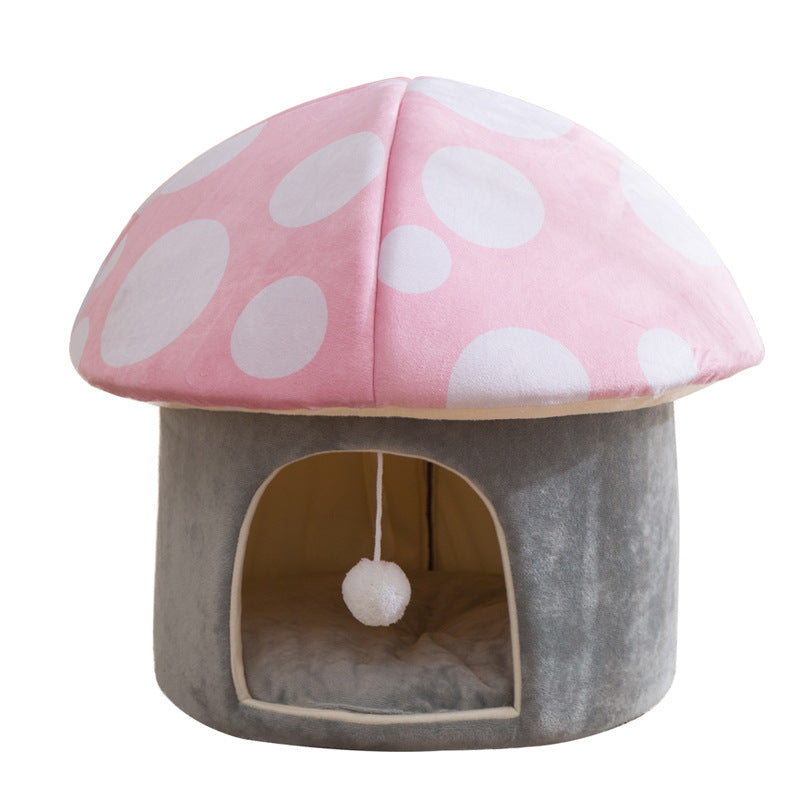 Magical Mushroom Haven: Removable & Washable Soft Pet Bed | PetAholic