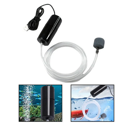 WhisperQuiet Mini Oxygen Pump - Portable USB Charging for Fish Tanks and Aquariums