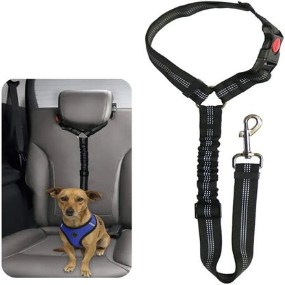 Reflective Safety Pet Car Seat Belt Leash - Secure Your Furry Friend for Safe Travels