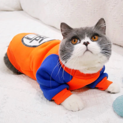 Saiyan-Inspired Fashion Pet Cat Costume: Cozy Hoodie Vest for Pet Heroes