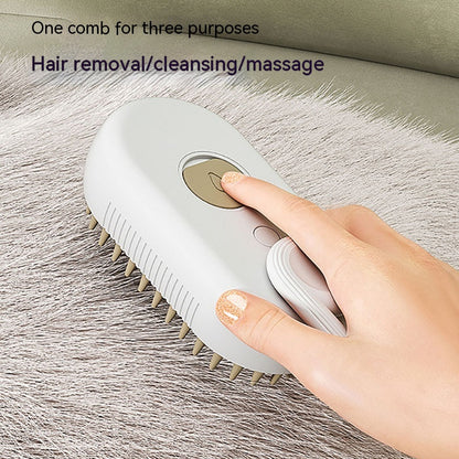 Electric Steamy Pet Brush - Cat and Dog Grooming, Massage, and Hair Removal Comb