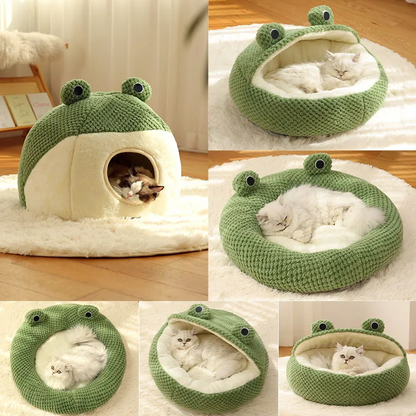 Frog-Shaped Pet Bed - Cozy Retreat for Your Beloved Companion