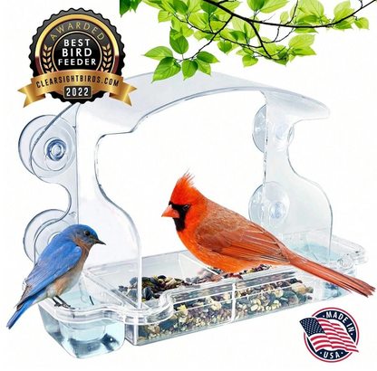 Crystal Clear Window Bird Feeder: Watch Birds Up Close with Unobstructed Views