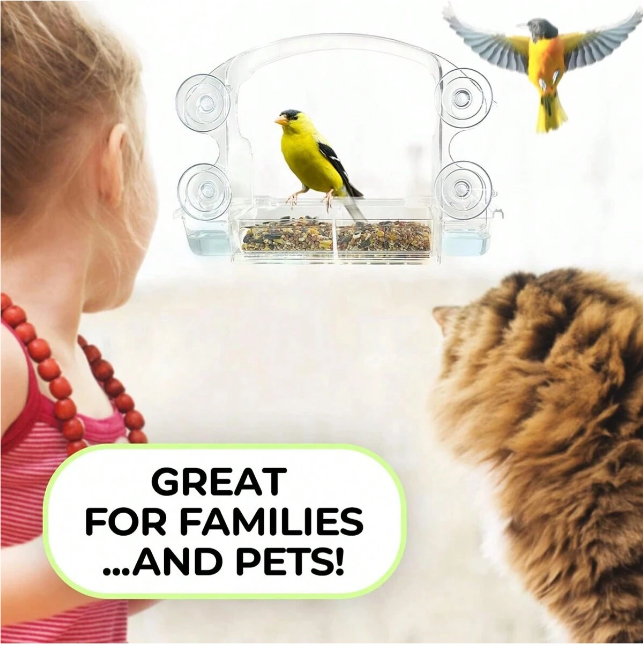 Crystal Clear Window Bird Feeder: Watch Birds Up Close with Unobstructed Views