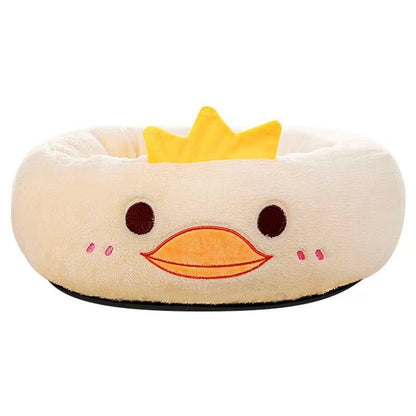 Embroidered Comfort: Four Seasons Universal Calming Donut Pet Bed