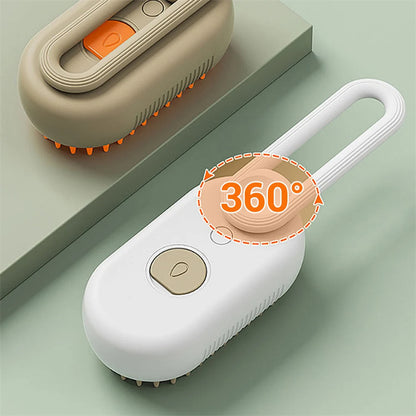 Electric Steamy Pet Brush - Cat and Dog Grooming, Massage, and Hair Removal Comb