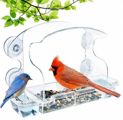 Crystal Clear Window Bird Feeder: Watch Birds Up Close with Unobstructed Views