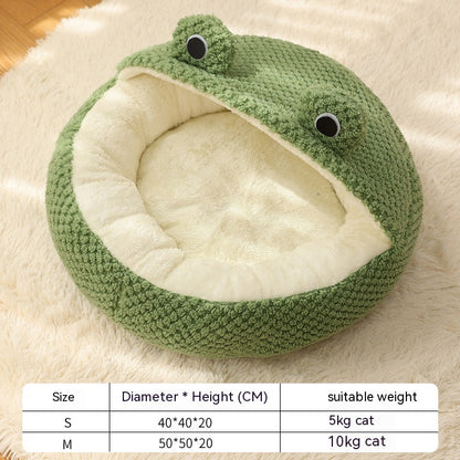 Frog-Shaped Pet Bed - Cozy Retreat for Your Beloved Companion